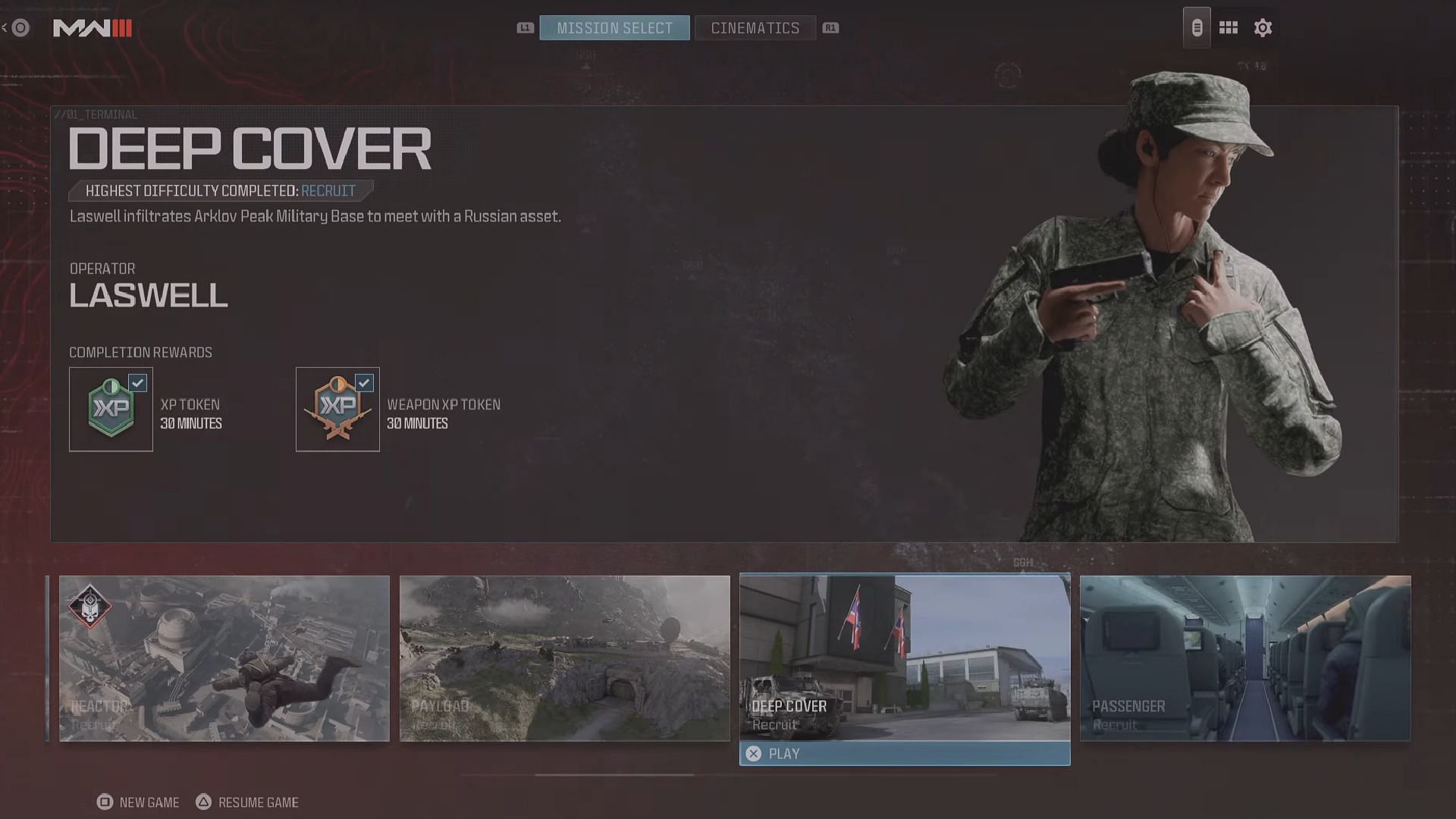 Deep Cover completion rewards (Image via Activision)